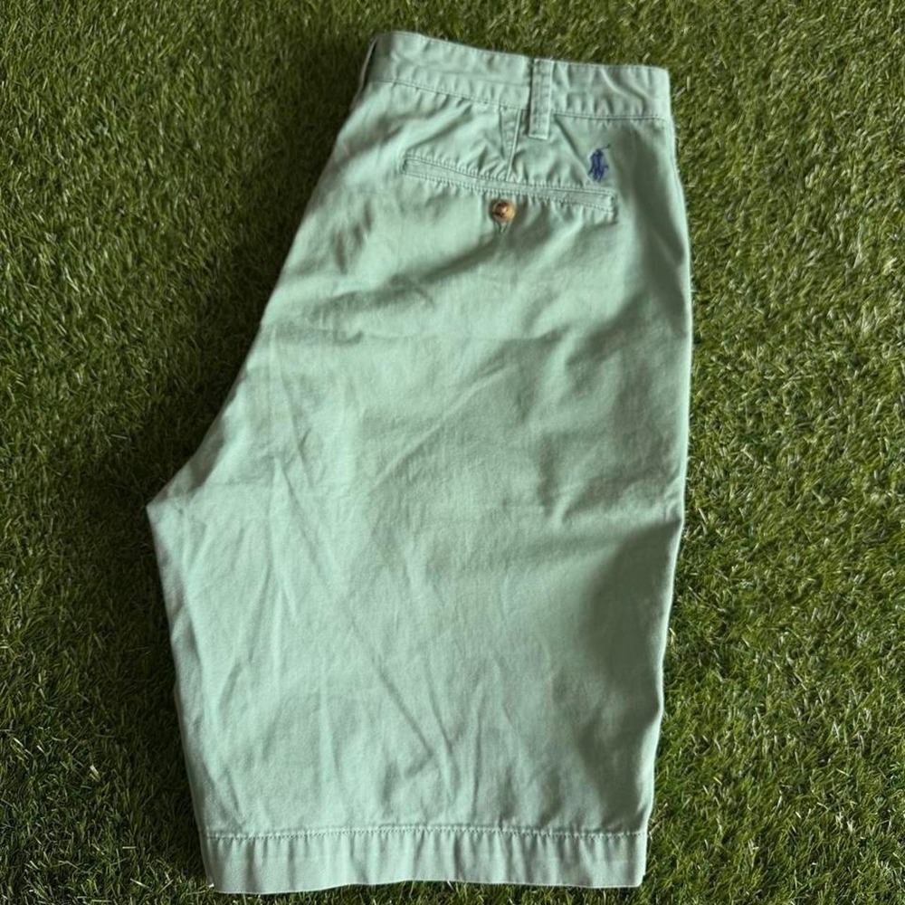 Polo Ralph Lauren Chino Shorts Mens 35 Green Good Relaxed Fit Cotton Twill